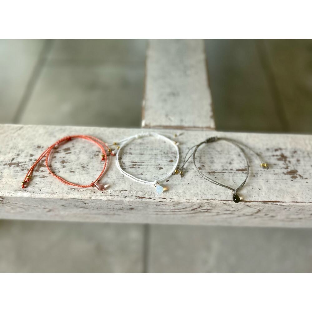 Set of Three Stackable Cord Bracelets- Summer Bracelets - Gift Set